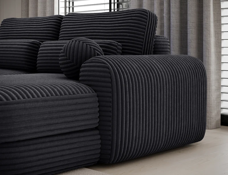 Canapé d'angle convertible design WAGRAM avec coffre de rangement