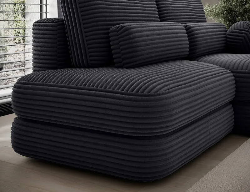 Canapé d'angle convertible design WAGRAM avec coffre de rangement