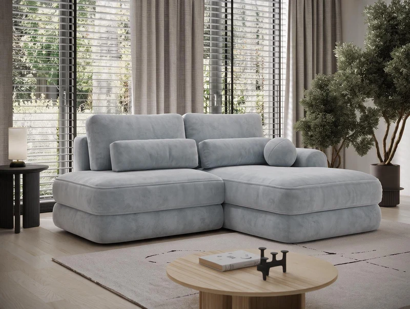 Canapé d'angle convertible design WAGRAM avec coffre de rangement