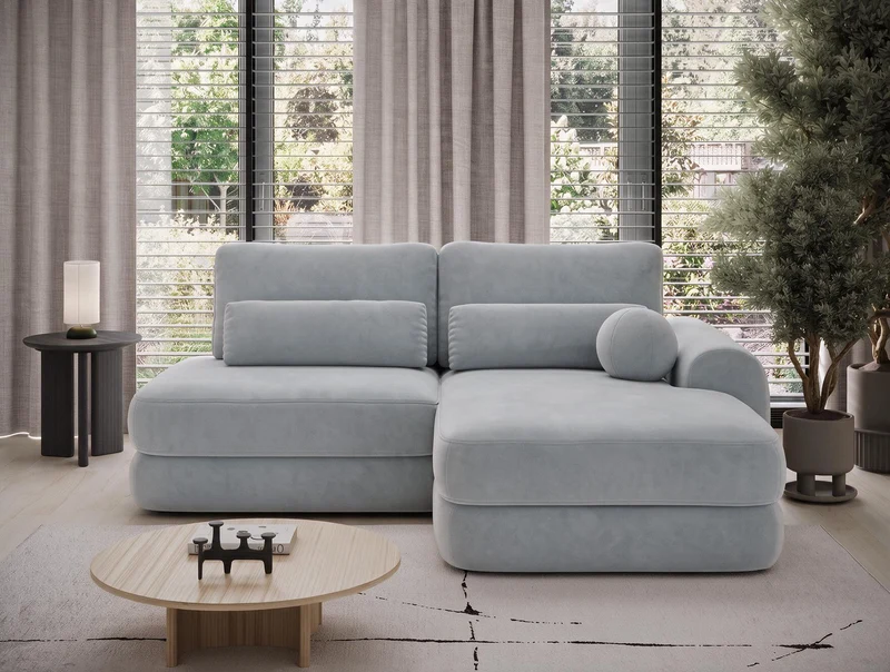 Canapé d'angle convertible design WAGRAM avec coffre de rangement