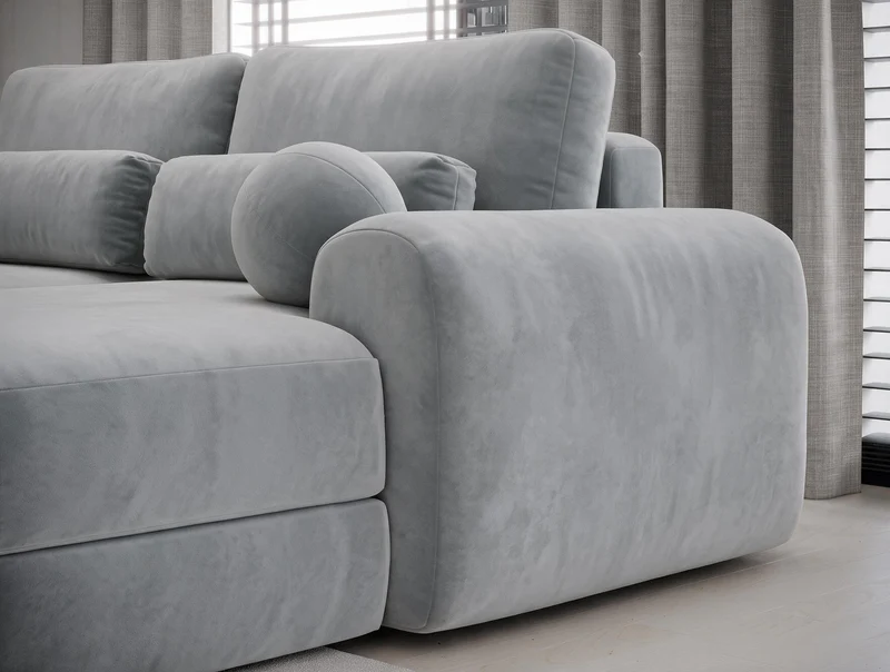 Canapé d'angle convertible design WAGRAM avec coffre de rangement