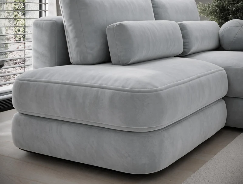 Canapé d'angle convertible design WAGRAM avec coffre de rangement