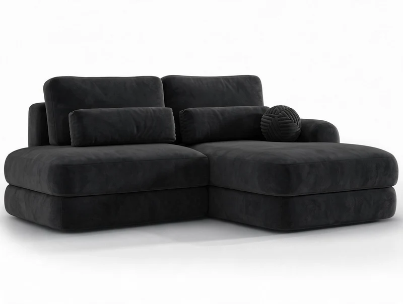 Canapé d'angle convertible design WAGRAM avec coffre de rangement