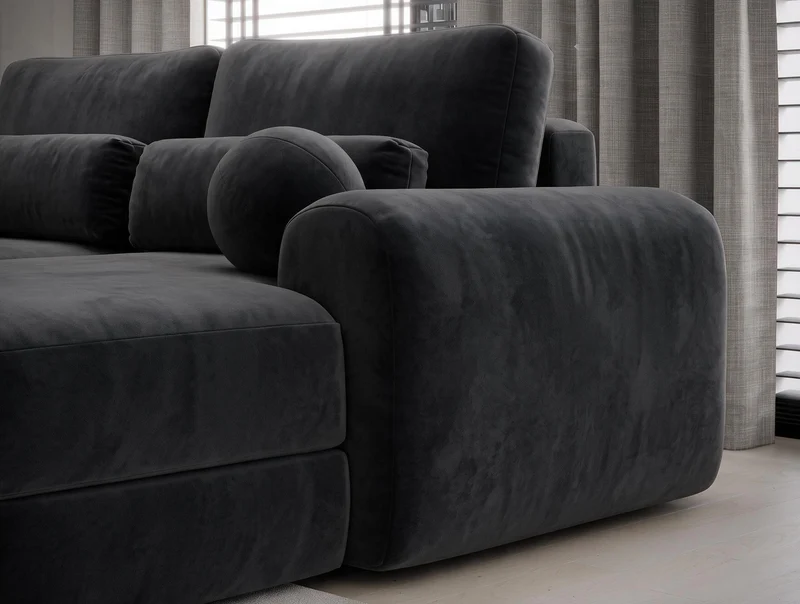 Canapé d'angle convertible design WAGRAM avec coffre de rangement