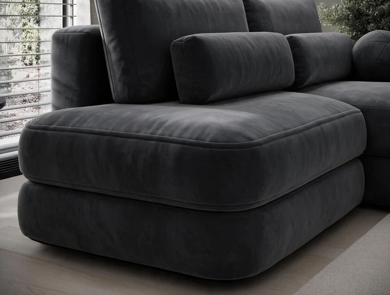 Canapé d'angle convertible design WAGRAM avec coffre de rangement