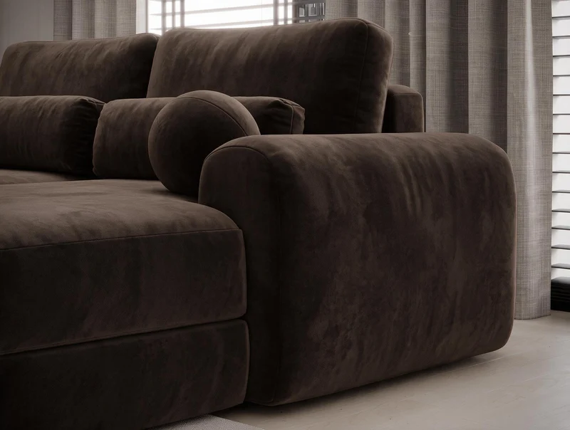 Canapé d'angle convertible design WAGRAM avec coffre de rangement