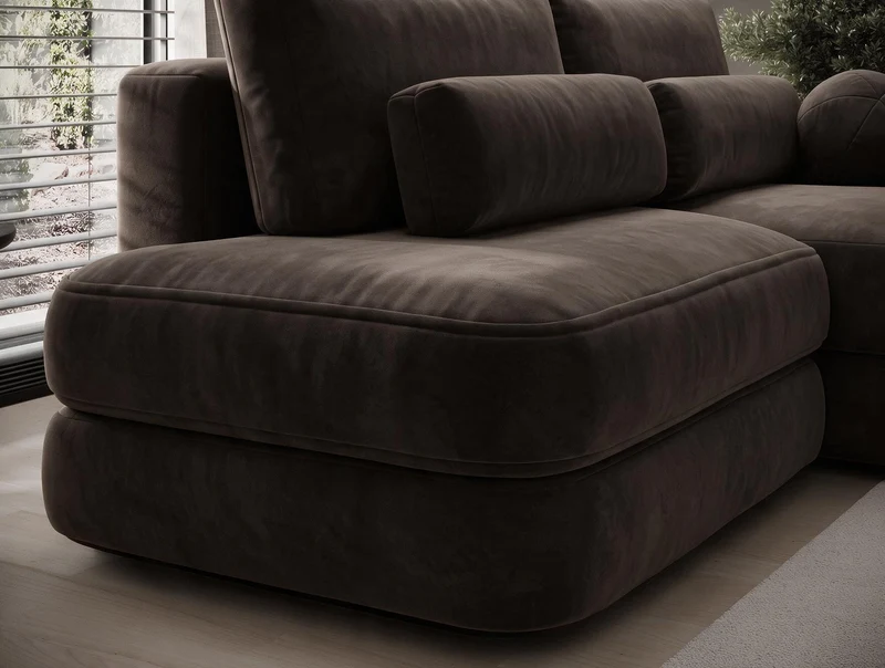 Canapé d'angle convertible design WAGRAM avec coffre de rangement