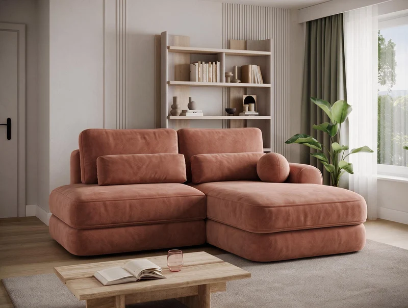 Canapé d'angle convertible design WAGRAM avec coffre de rangement