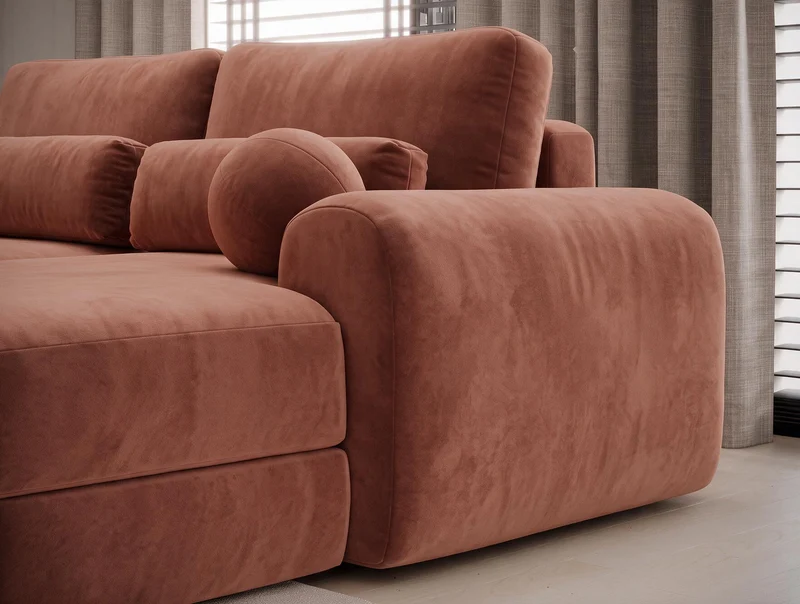 Canapé d'angle convertible design WAGRAM avec coffre de rangement