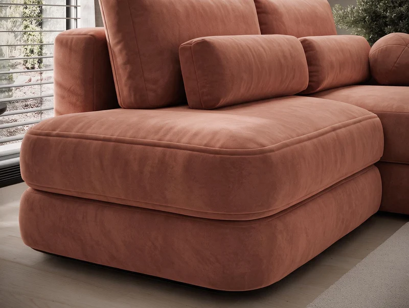Canapé d'angle convertible design WAGRAM avec coffre de rangement