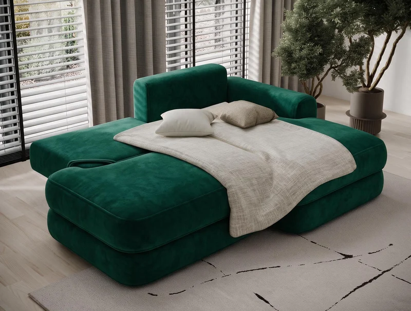 Canapé d'angle convertible design WAGRAM avec coffre de rangement