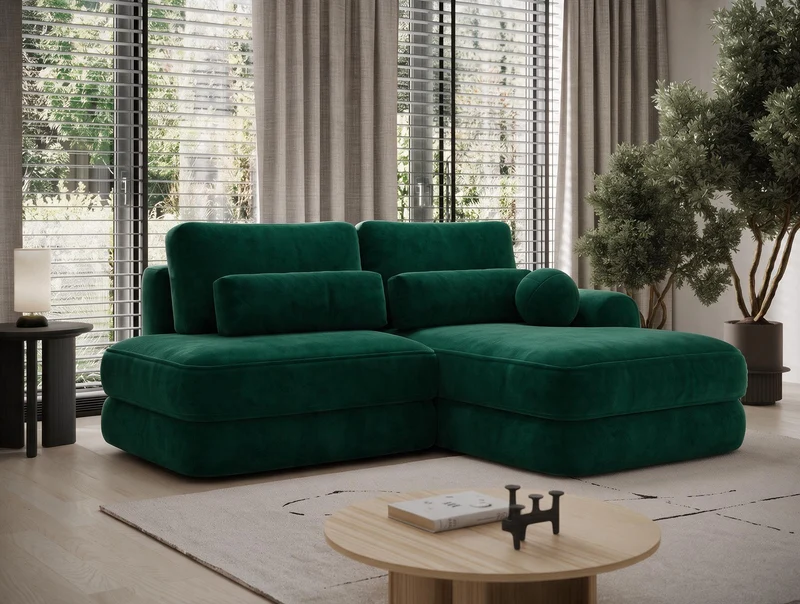 Canapé d'angle convertible design WAGRAM avec coffre de rangement