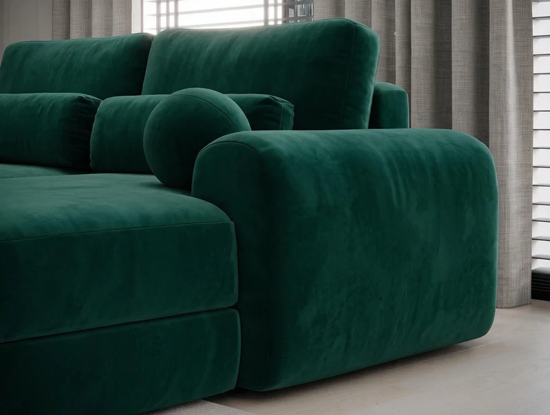 Canapé d'angle convertible design WAGRAM avec coffre de rangement