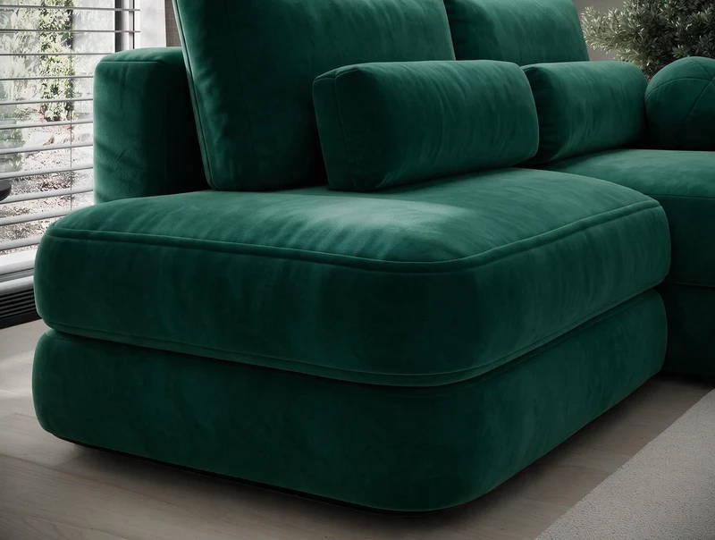 Canapé d'angle convertible design WAGRAM avec coffre de rangement