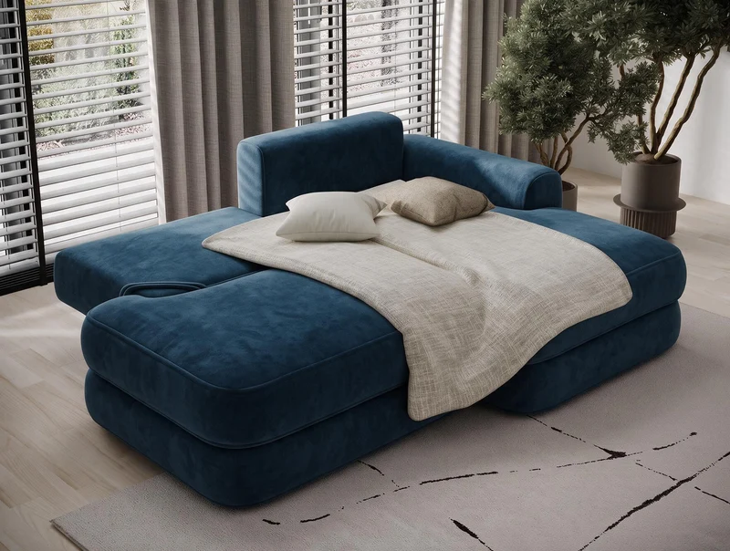 Canapé d'angle convertible design WAGRAM avec coffre de rangement