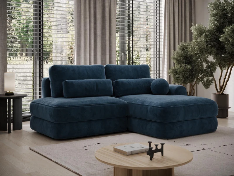 Canapé d'angle convertible design WAGRAM avec coffre de rangement
