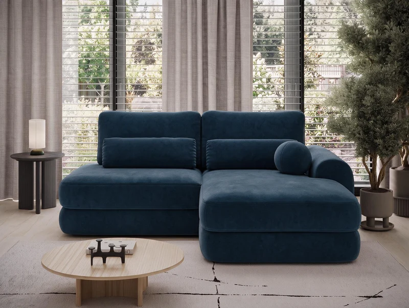 Canapé d'angle convertible design WAGRAM avec coffre de rangement