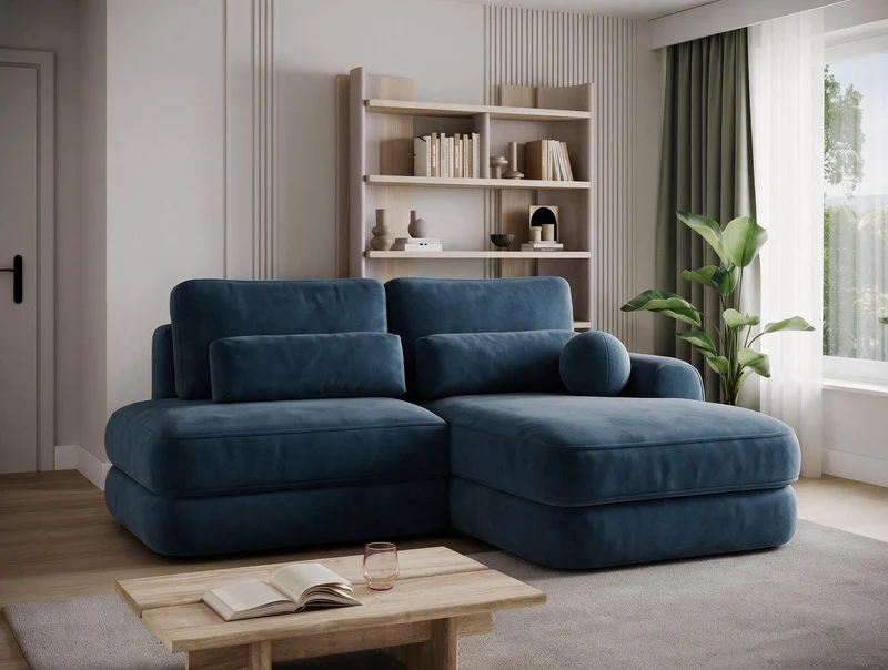 Canapé d'angle convertible design WAGRAM avec coffre de rangement