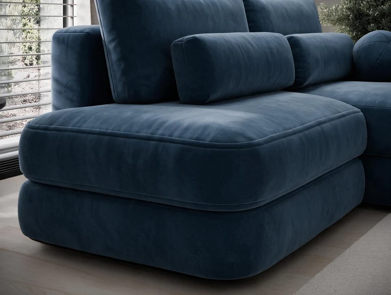Canapé d'angle convertible design WAGRAM avec coffre de rangement