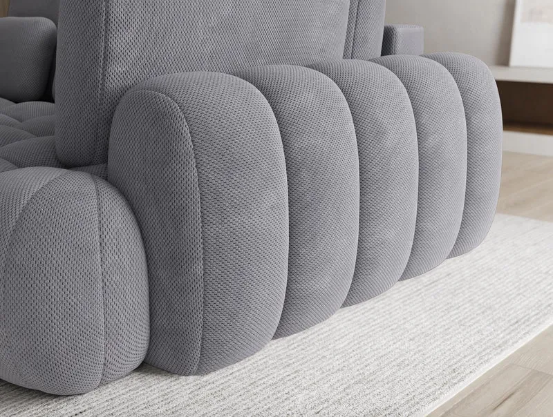 Canapé d'angle convertible design AUBER avec coffre de rangement