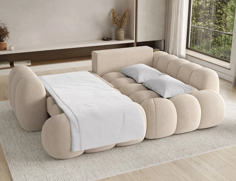 Canapé d'angle convertible design AUBER avec coffre de rangement