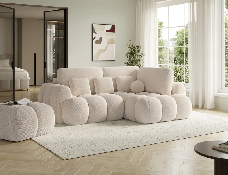 Canapé d'angle convertible design AUBER avec coffre de rangement