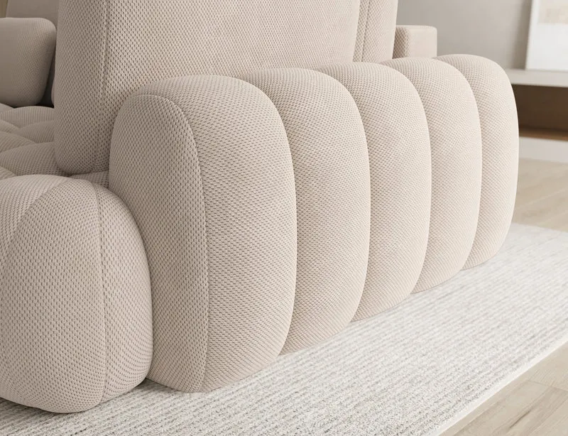 Canapé d'angle convertible design AUBER avec coffre de rangement