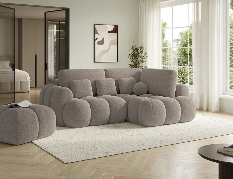 Canapé d'angle convertible design AUBER avec coffre de rangement