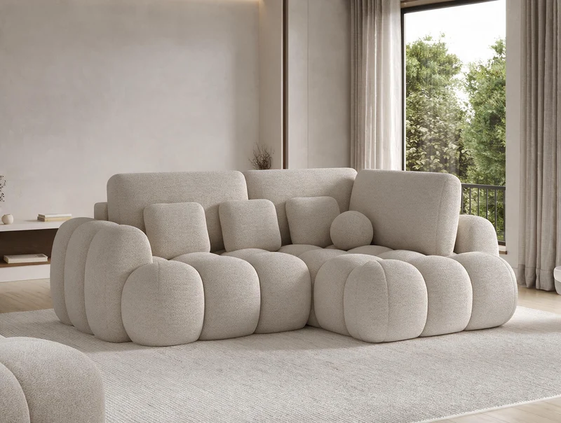Canapé d'angle convertible design AUBER avec coffre de rangement