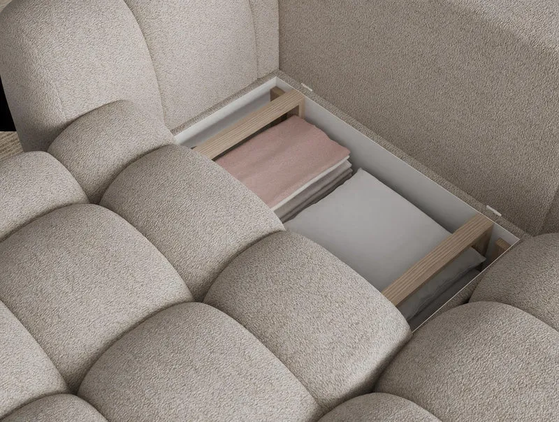 Canapé d'angle convertible design AUBER avec coffre de rangement