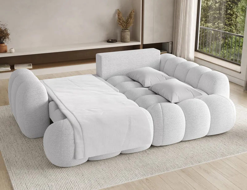 Canapé d'angle convertible design AUBER avec coffre de rangement