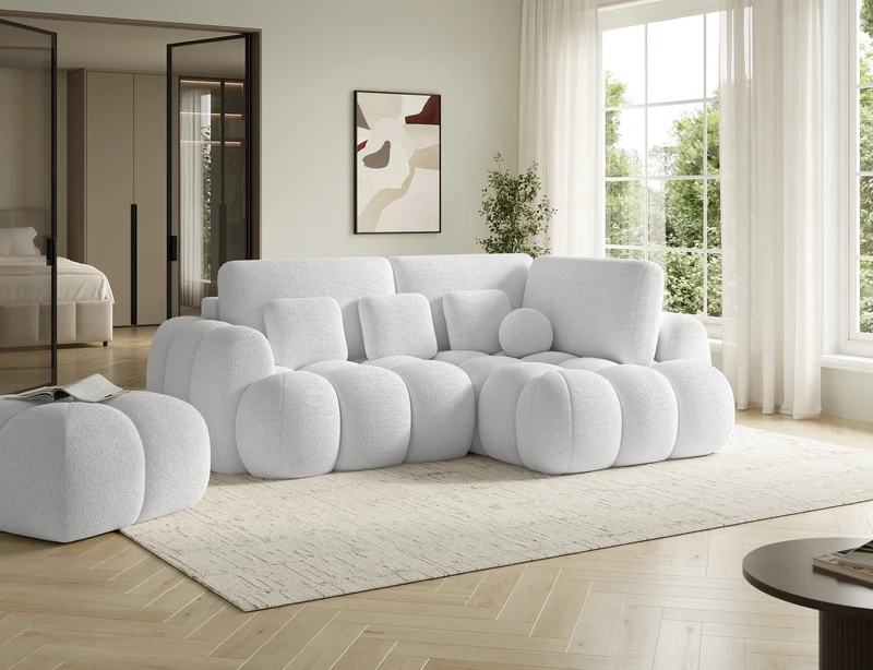 Canapé d'angle convertible design AUBER avec coffre de rangement