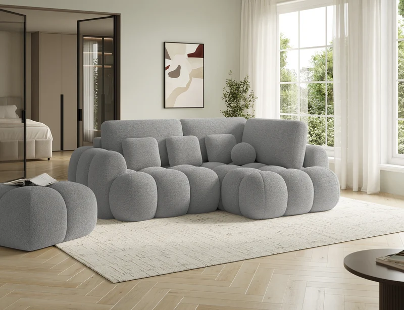 Canapé d'angle convertible design AUBER avec coffre de rangement