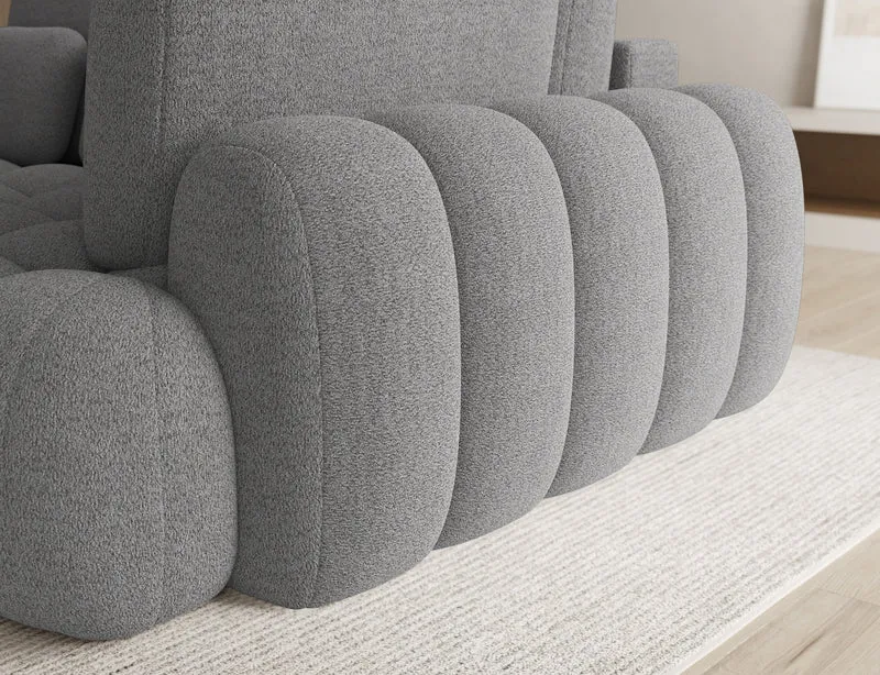 Canapé d'angle convertible design AUBER avec coffre de rangement