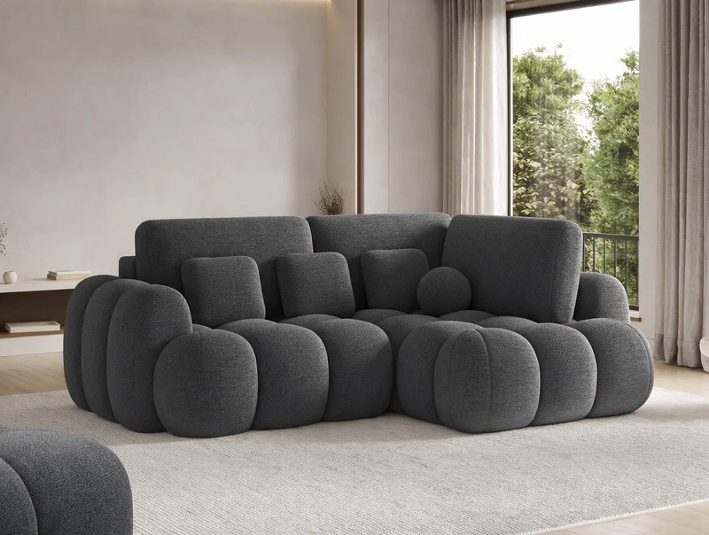Canapé d'angle convertible design AUBER avec coffre de rangement