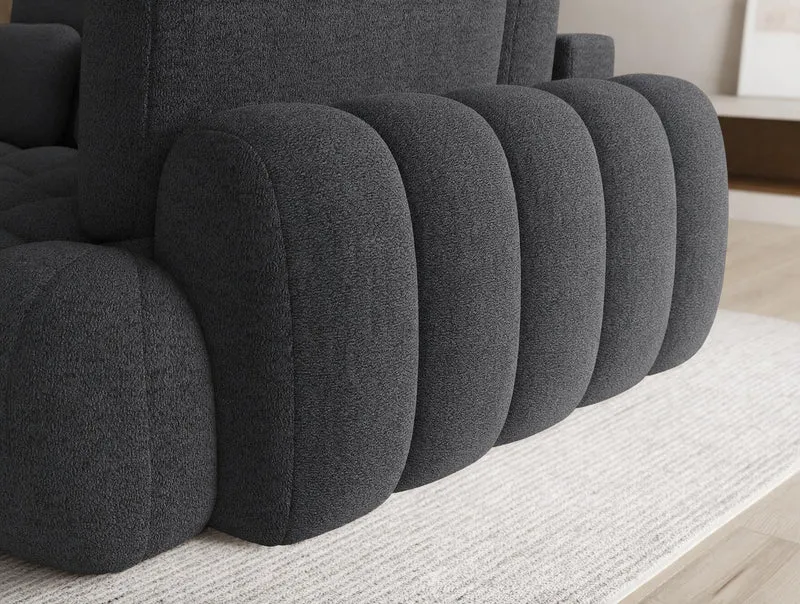 Canapé d'angle convertible design AUBER avec coffre de rangement