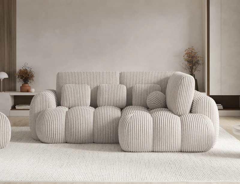 Canapé d'angle convertible design AUBER avec coffre de rangement