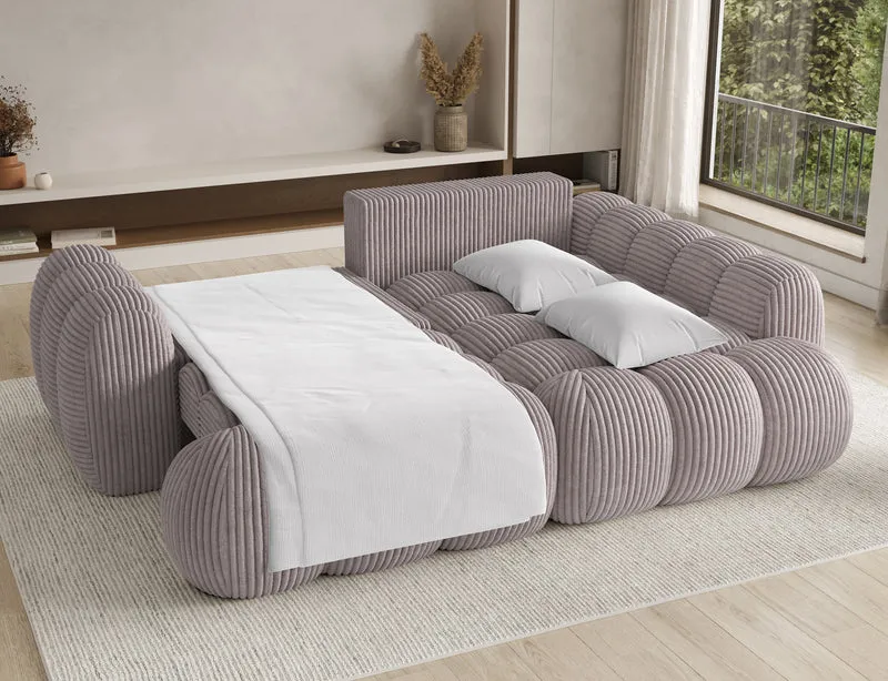 Canapé d'angle convertible design AUBER avec coffre de rangement