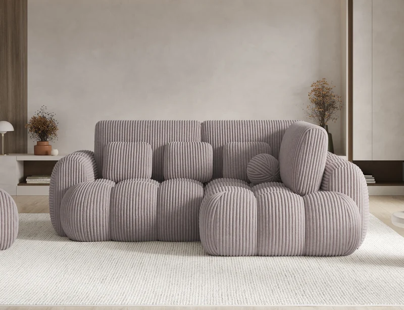 Canapé d'angle convertible design AUBER avec coffre de rangement