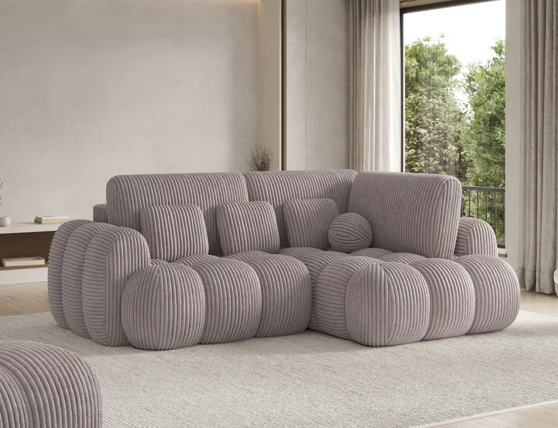 Canapé d'angle convertible design AUBER avec coffre de rangement