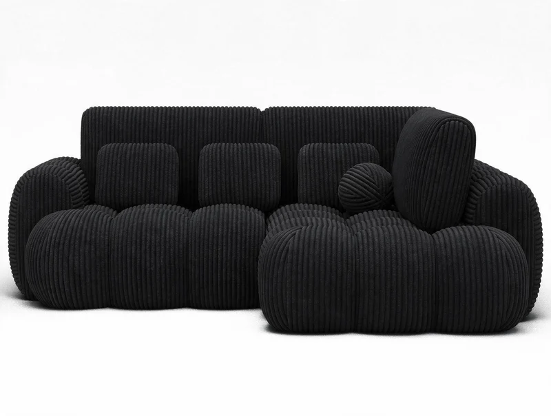 Canapé d'angle convertible design AUBER avec coffre de rangement