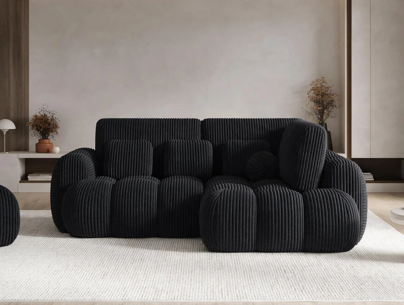 Canapé d'angle convertible design AUBER avec coffre de rangement
