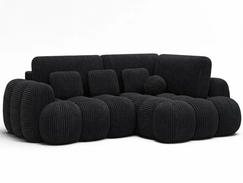 Canapé d'angle convertible design AUBER avec coffre de rangement
