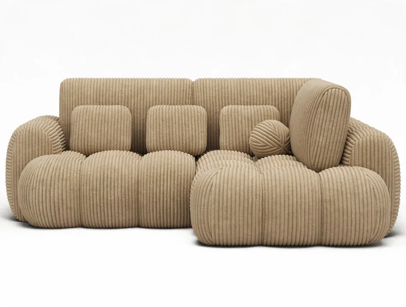 Canapé d'angle convertible design AUBER avec coffre de rangement