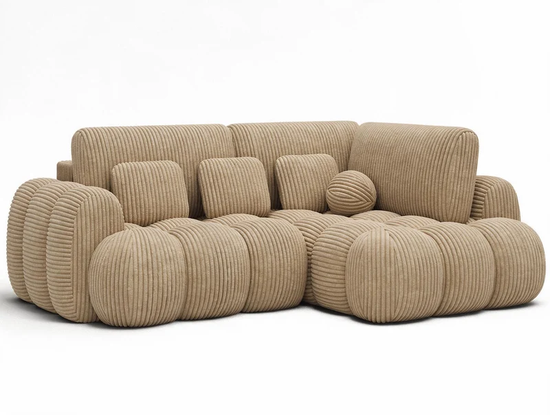 Canapé d'angle convertible design AUBER avec coffre de rangement