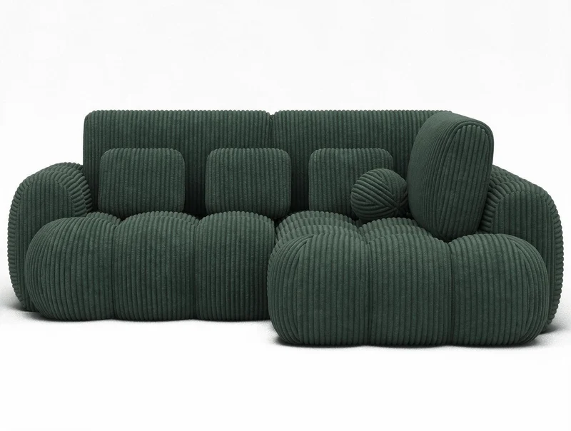 Canapé d'angle convertible design AUBER avec coffre de rangement