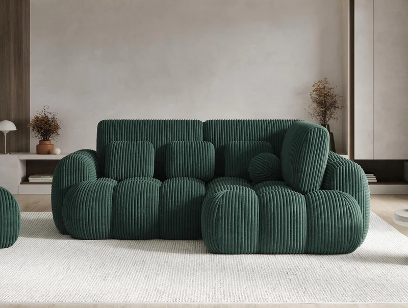 Canapé d'angle convertible design AUBER avec coffre de rangement