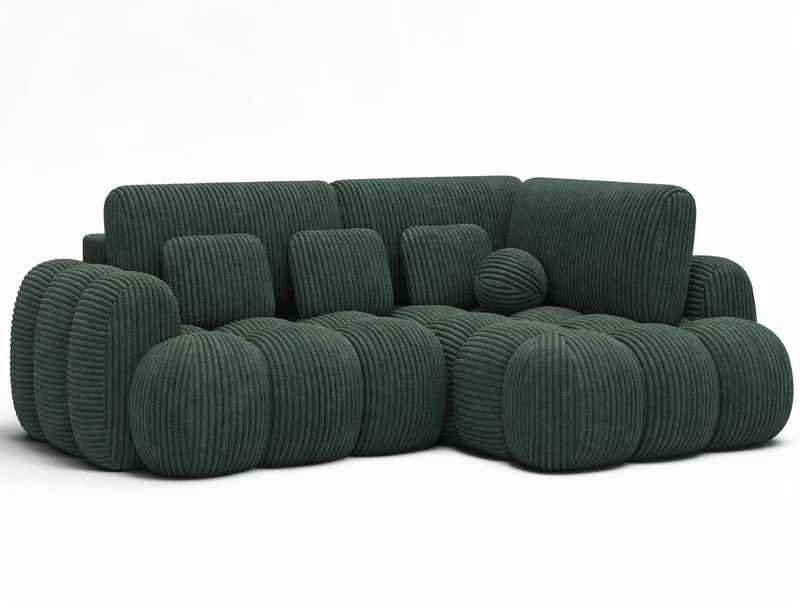 Canapé d'angle convertible design AUBER avec coffre de rangement