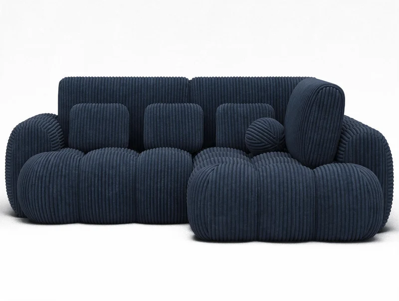 Canapé d'angle convertible design AUBER avec coffre de rangement