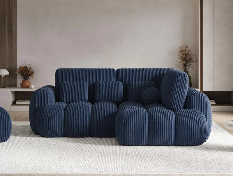 Canapé d'angle convertible design AUBER avec coffre de rangement